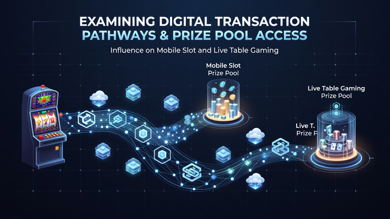 Comparison of transaction flows between mobile slots and live table game prize pools